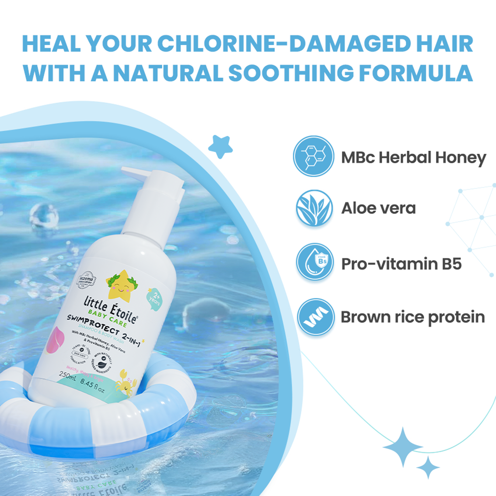 SwimProtect 2-in-1 Shampoo & Body Wash, Chlorine Removal, for 2+ Years