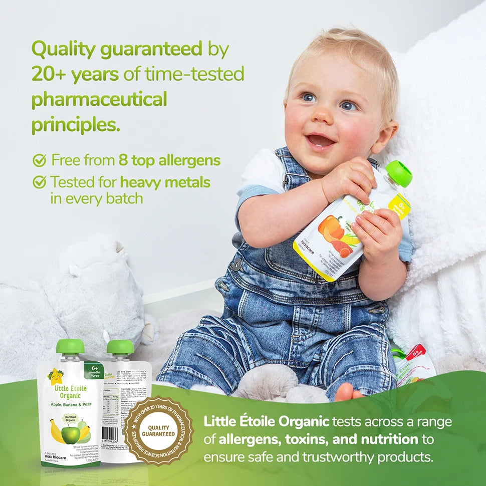 Organic Apple, Banana & Pear Baby Food – 6+ Months, 120g