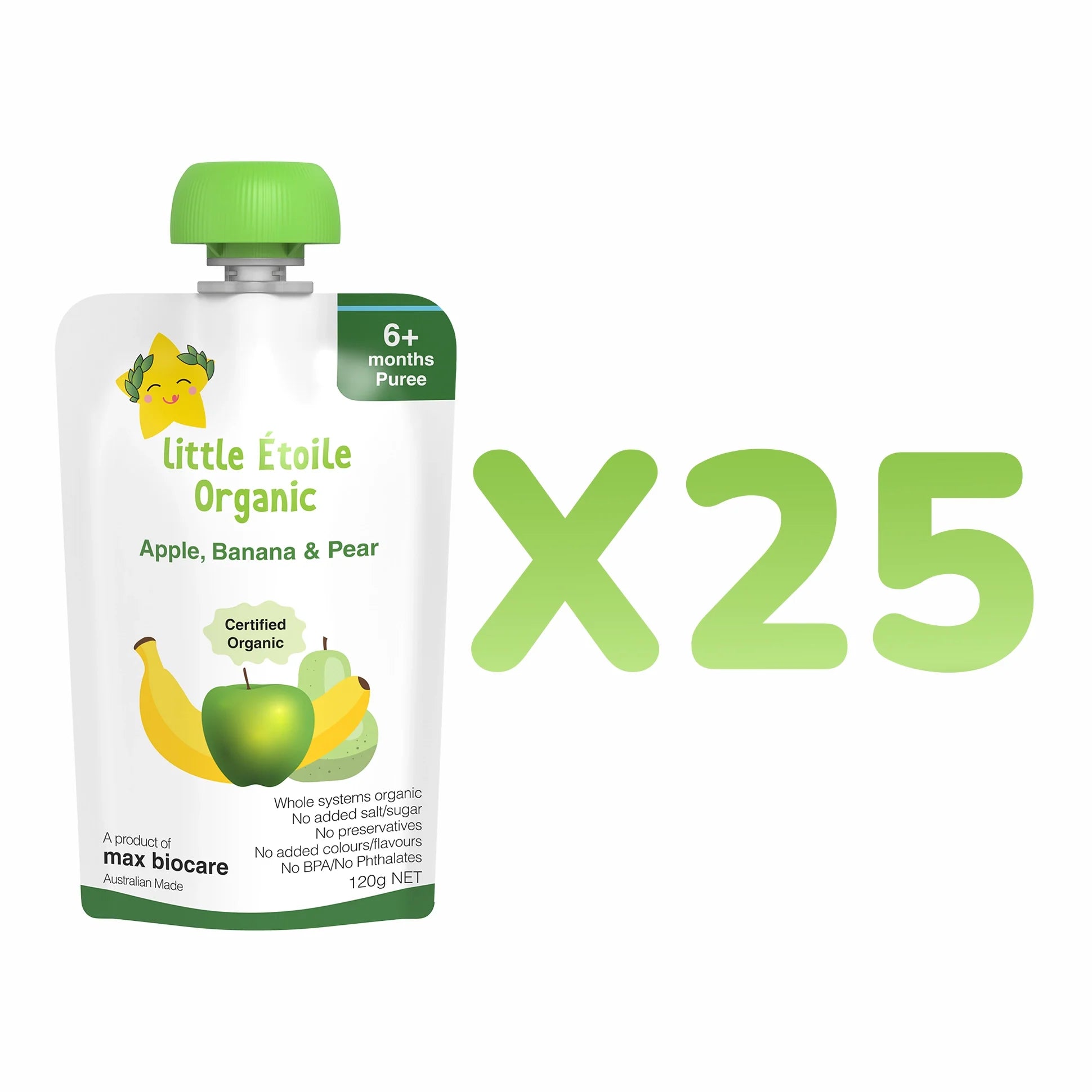 Organic Apple, Banana & Pear Baby Food – 6+ Months, 120g