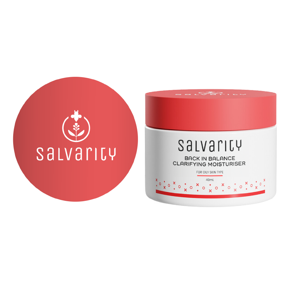 Salvarity Back in Balance Clarifying Moisturizer with logo