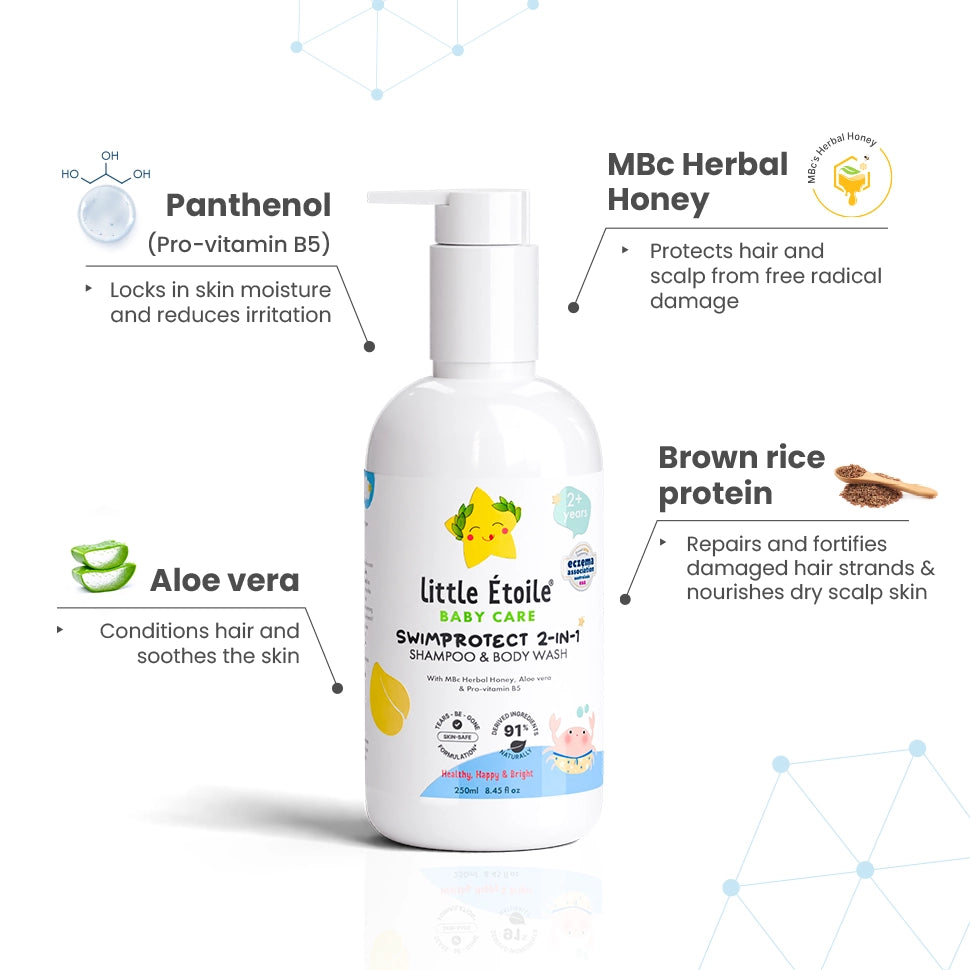 SwimProtect 2-in-1 Shampoo & Body Wash, Chlorine Removal, for 2+ Years